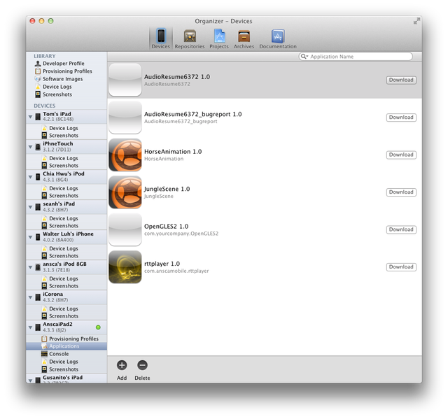 XcodeOrganizerButtons